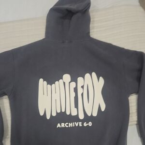 White Fox Boutique Gray Hoodie with White Logo